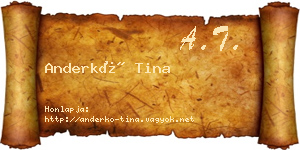 Anderkó Tina névjegykártya